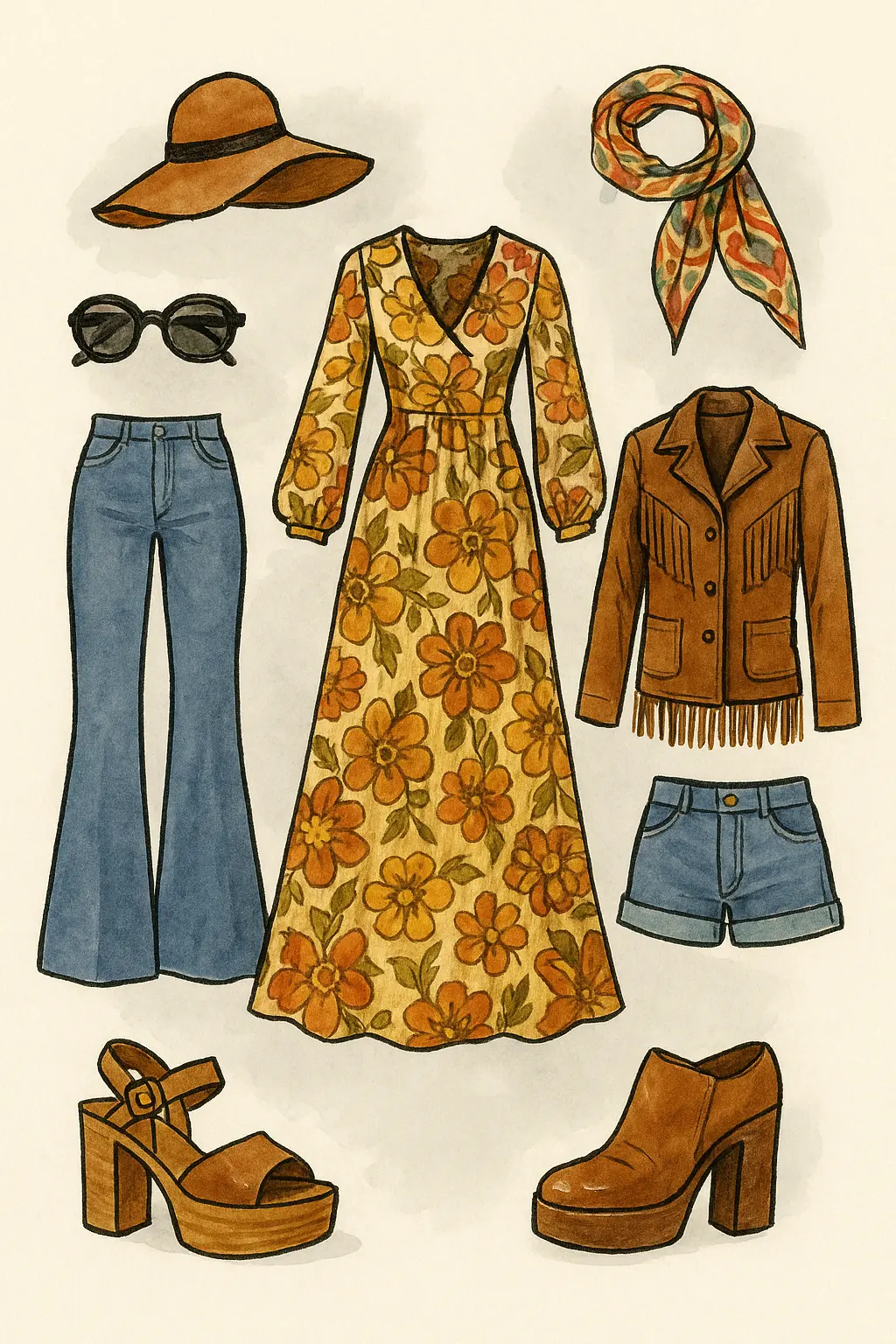 1970er Lookbook & Styling – Von Hippie bis Disco 1970er Lookbook & Styling – Von Hippie bis Disco