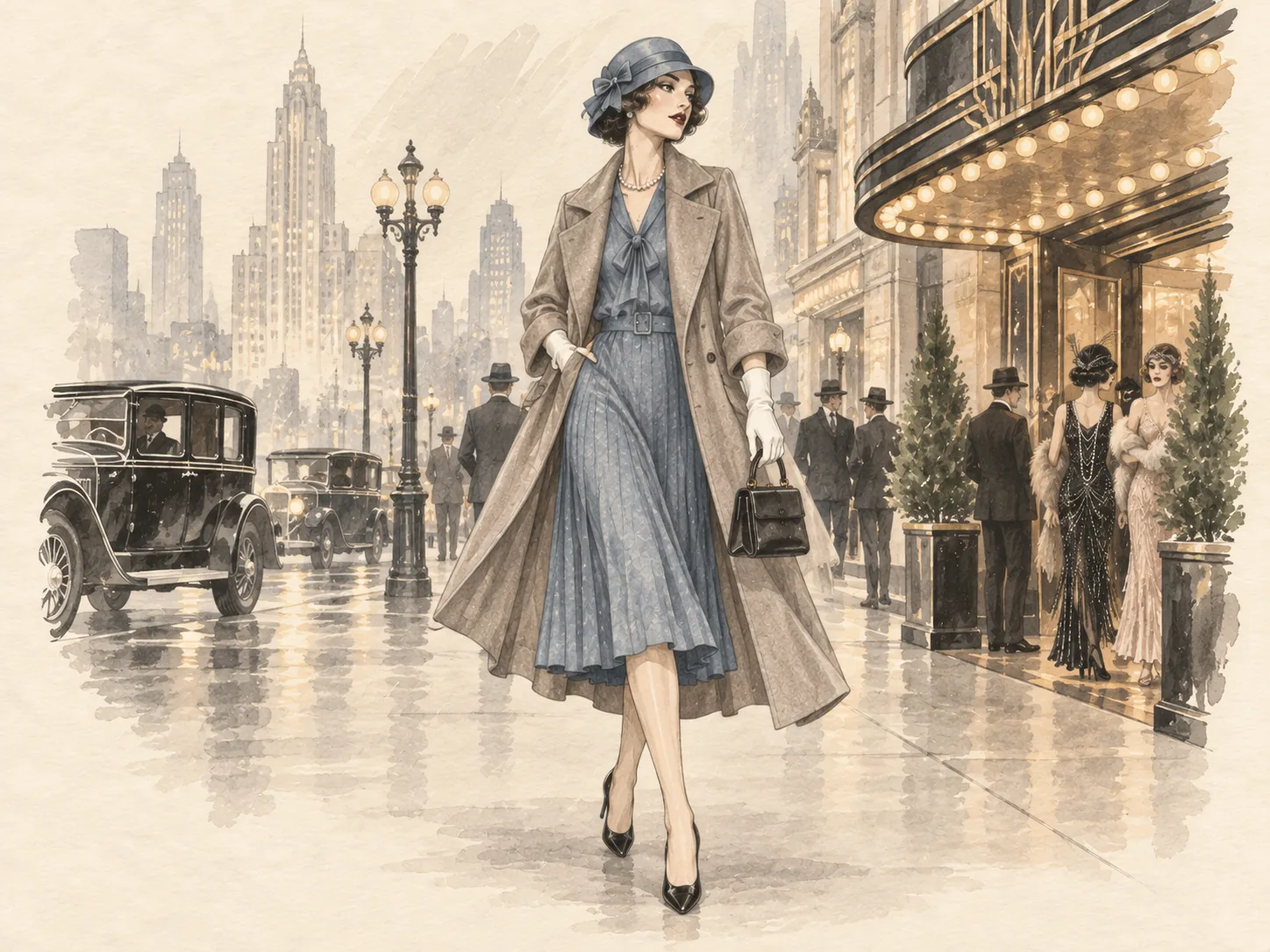 1920er Modewandel zwischen Neuer Frau Jazz und Art déco als Editorial-Illustration