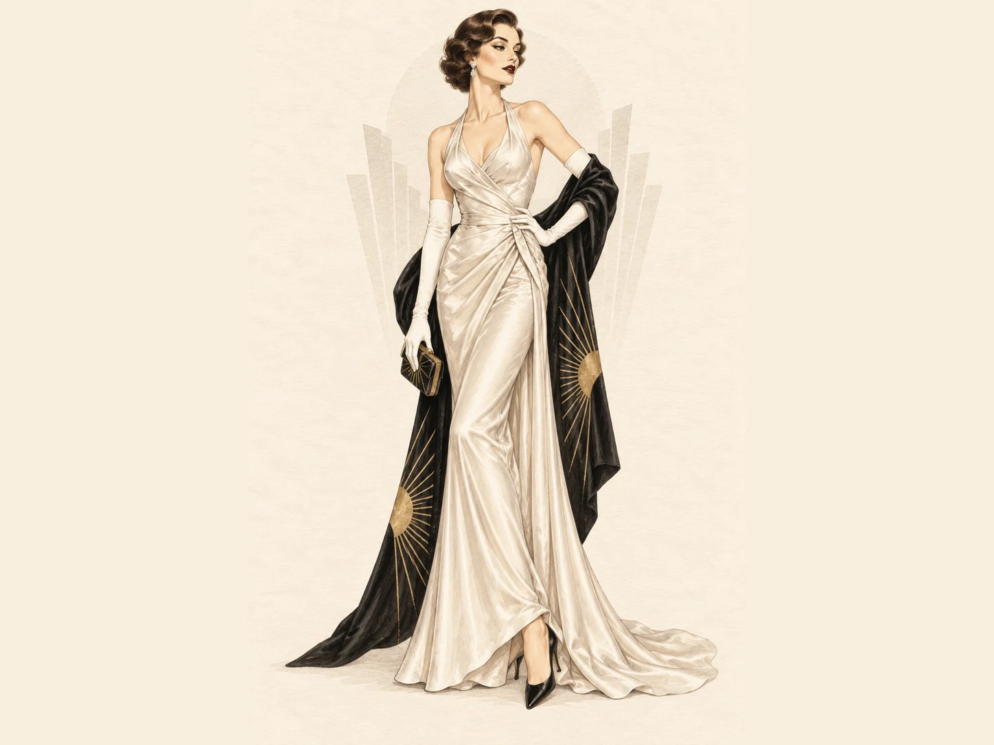 1930er Modewandel zwischen Weltwirtschaftskrise Hollywood und Surrealismus als Editorial-Illustration