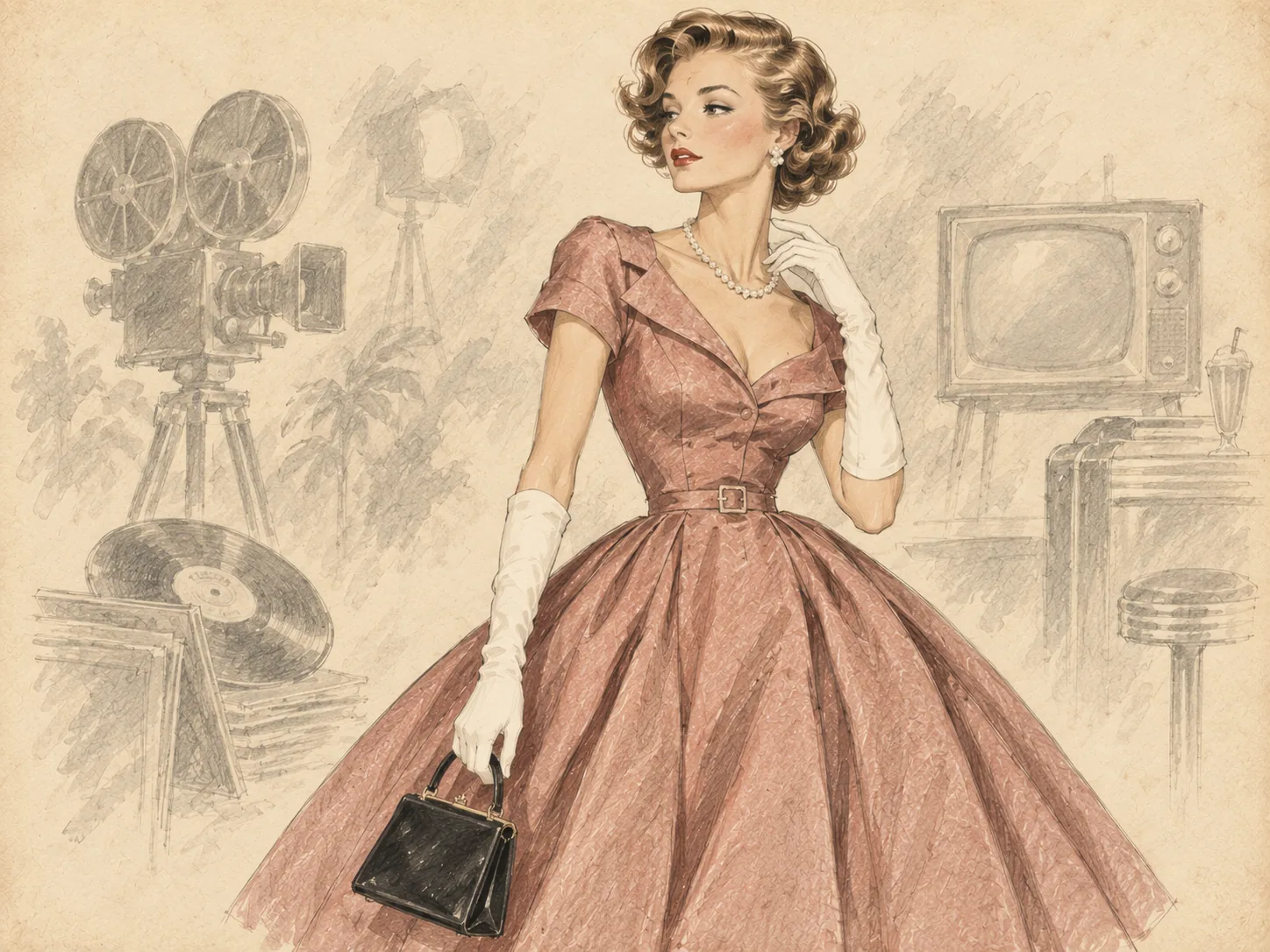 1950er Modewandel zwischen Couture, Konsum und Jugendkultur als Editorial-Illustration